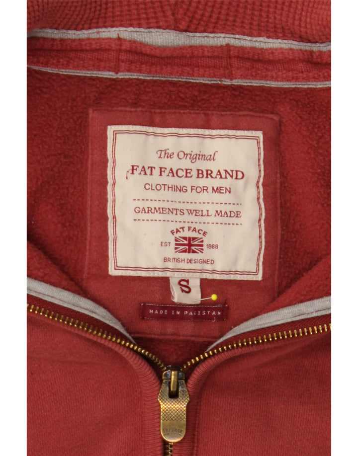 FAT FACE Mens Zip Hoodie Sweater Small Burgundy
