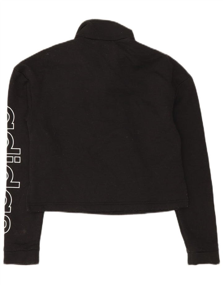 Adidas Womens Crop Graphic Crop Sweatshirt Jumper UK 4/6 XS Black Polyester