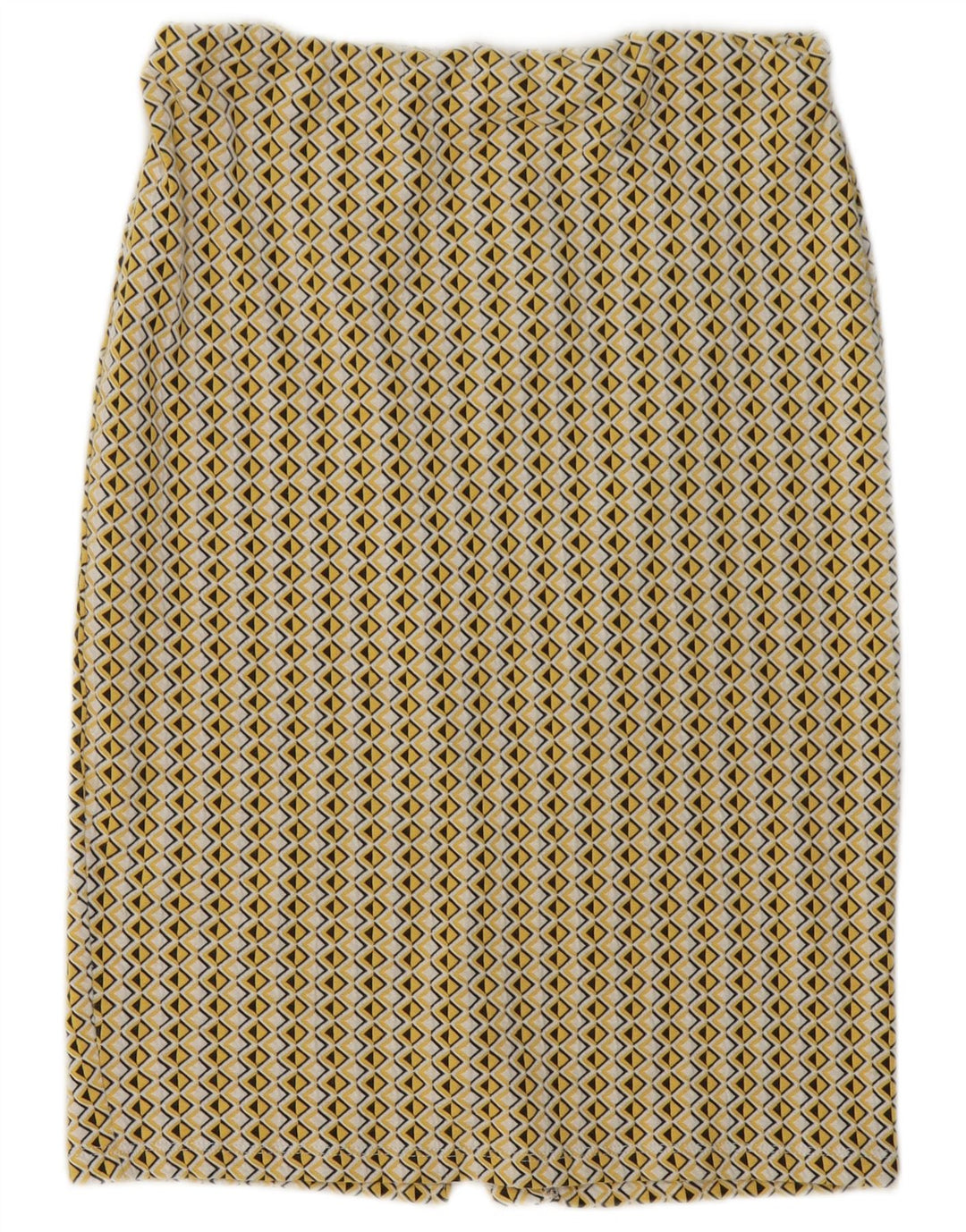 Zara Womens Pencil Skirt Large W30 Yellow Geometric