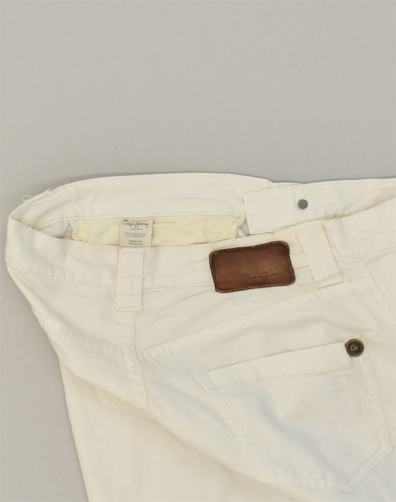 PEPE JEANS Womens Straight Chino Trousers W30 L34 White Cotton | Vintage PEPE Jeans | Thrift | Second-Hand PEPE Jeans | Used Clothing | Messina Hembry 