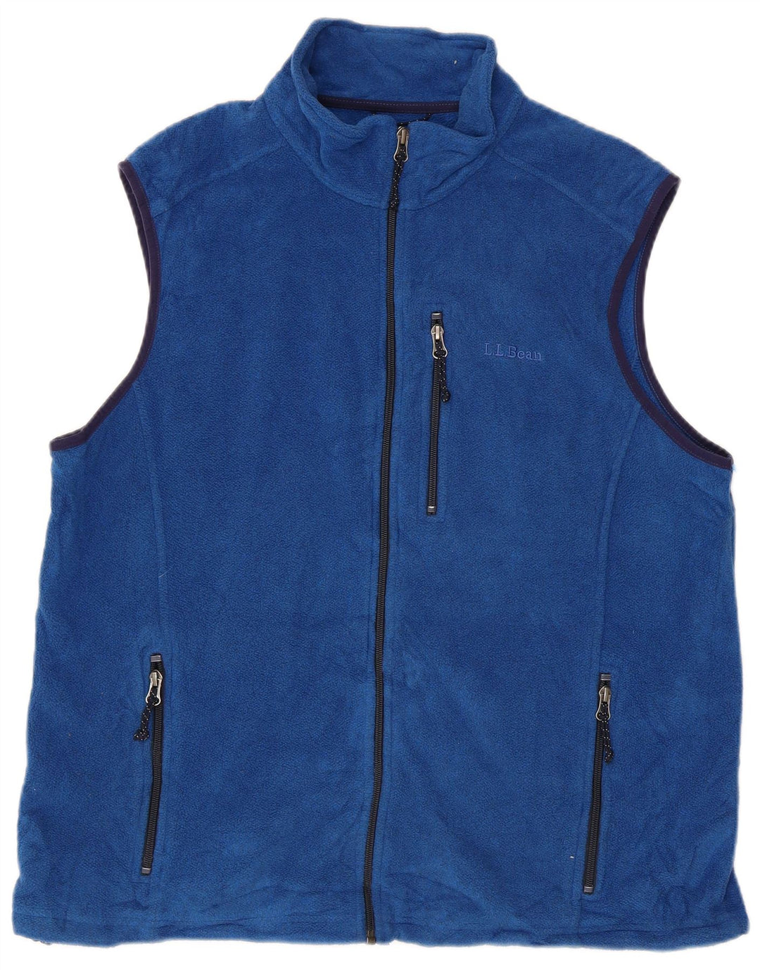 L.L.Bean Mens Fleece Gilet UK 40 Large Blue Polyester
