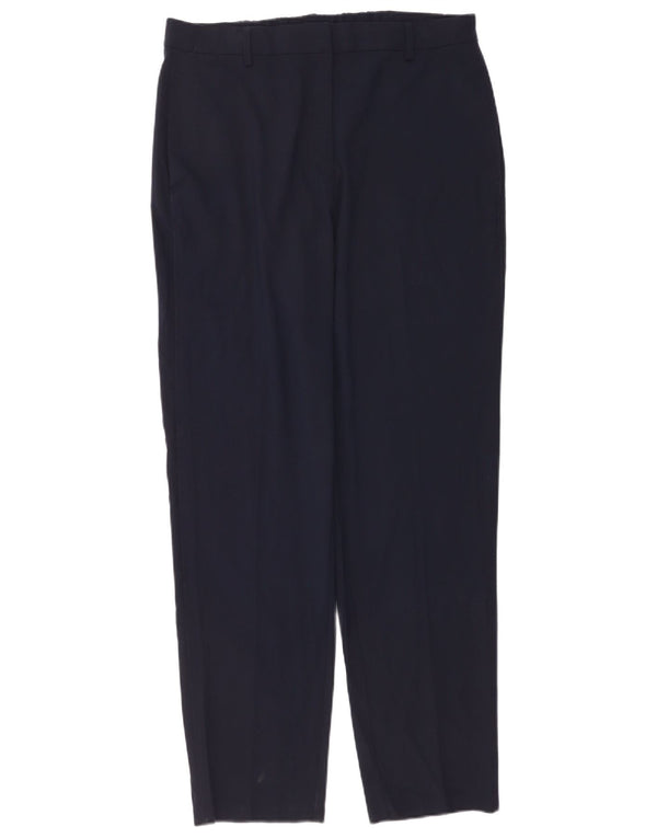 Marks & Spencer Womens Tapered Chino Trousers UK 14 Large W34 L30 Navy Blue