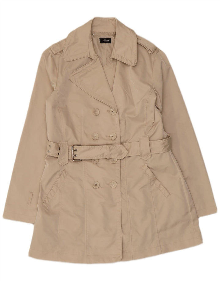 oltre Womens Belted Trench Coat UK 16 Large Beige Polyester