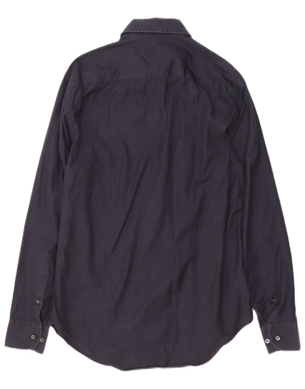 Armani Collezioni Mens Shirt Size 39 15 1/2 Medium Navy Blue Cotton