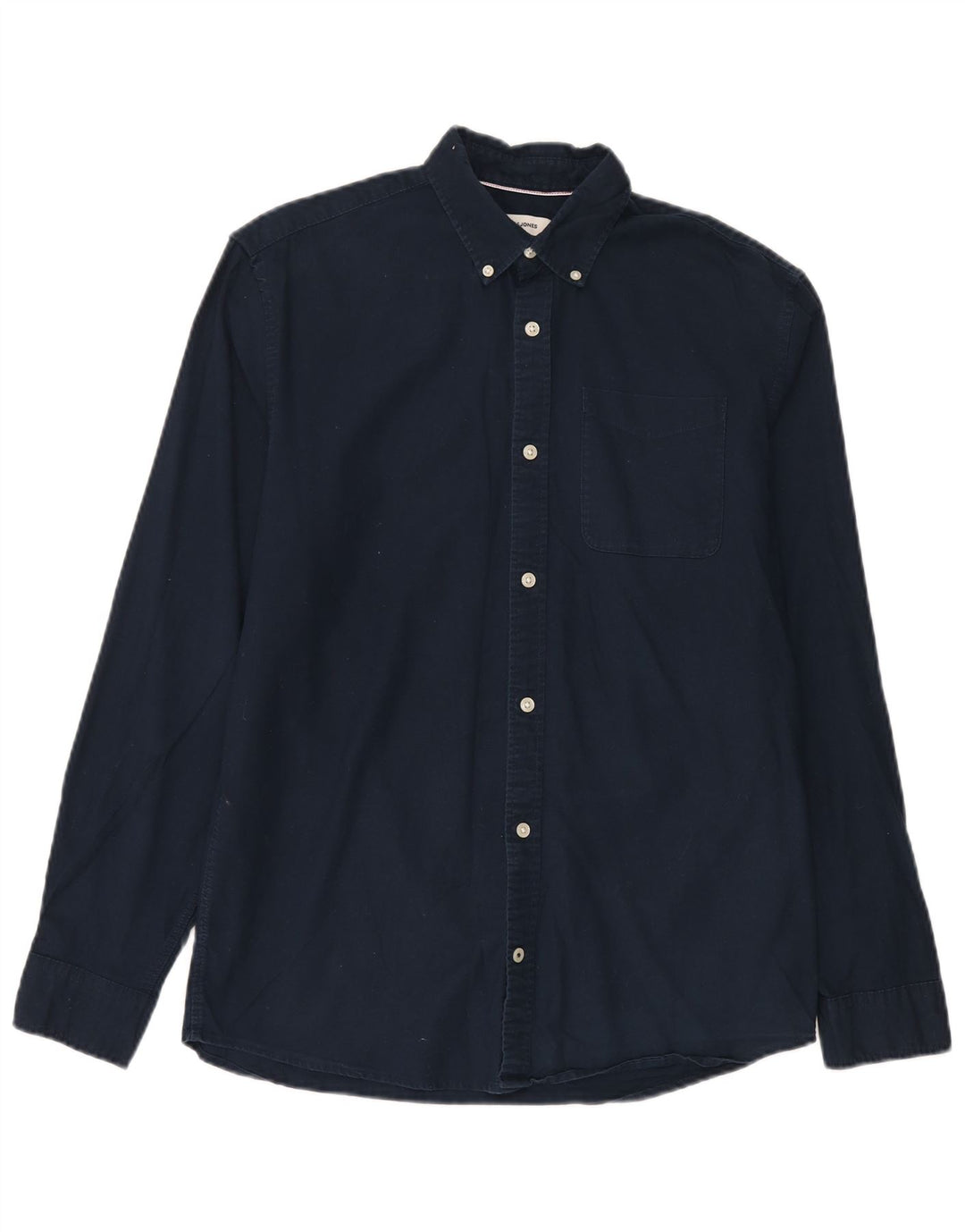 Jack & Jones Mens Shirt Medium Navy Blue Cotton