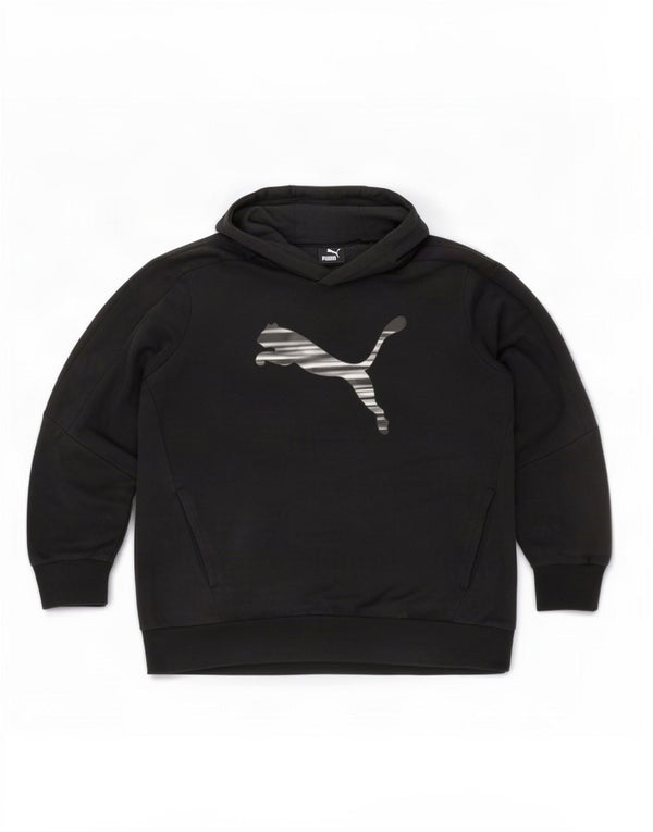 Puma Mens Graphic Hoodie Jumper Small Black Cotton