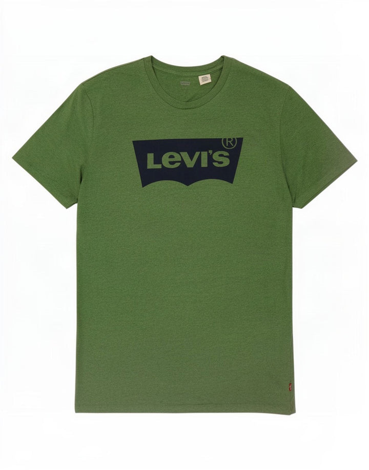 Levi's Mens Graphic T-Shirt Top Medium Green Cotton