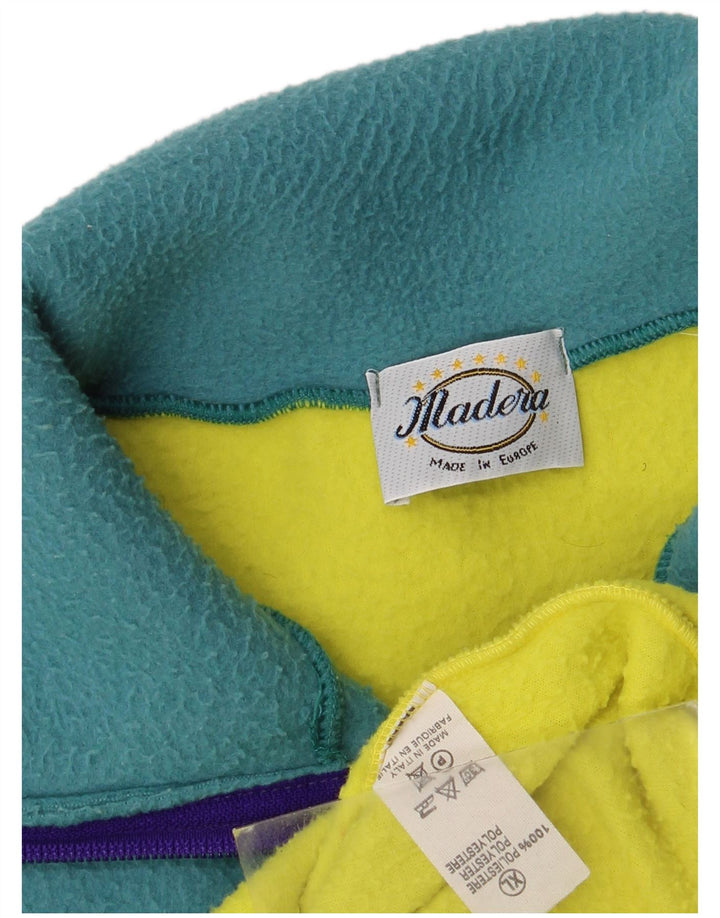 Alaska Mens Zip Neck Fleece Jumper XL Yellow Colourblock Polyester
