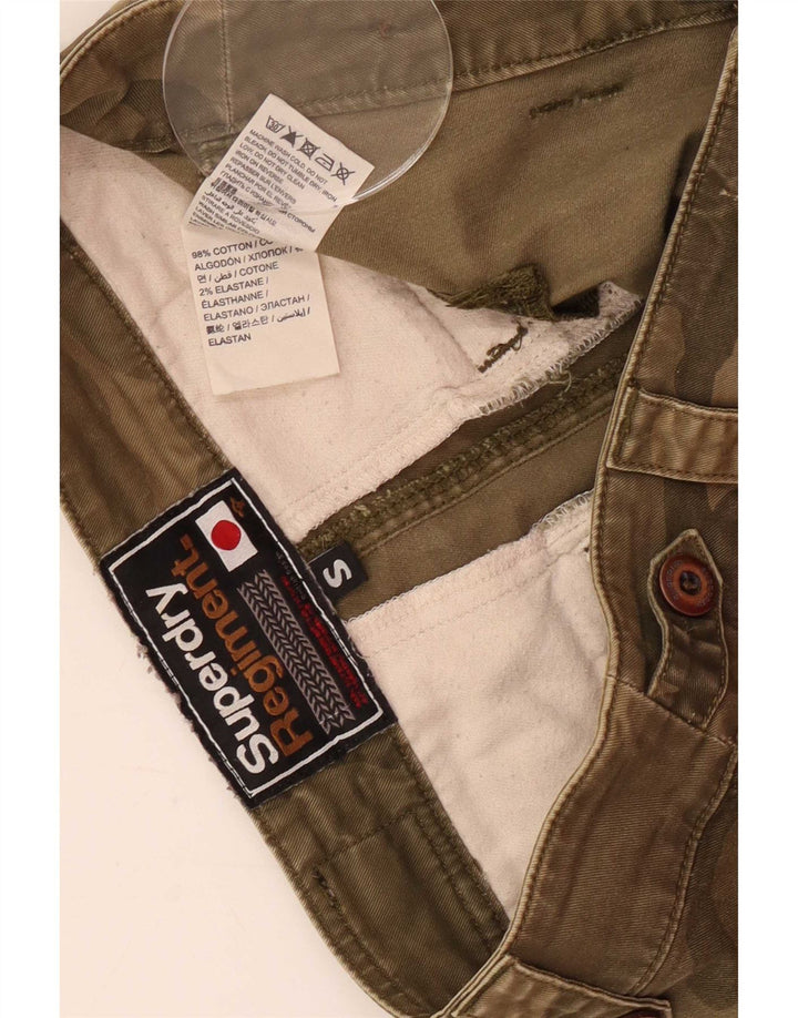 Superdry Womens Cargo Shorts Small W30 Green Camouflage Cotton