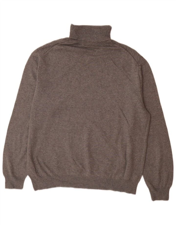 Massimo Dutti Mens Roll Neck Jumper Sweater Medium Grey