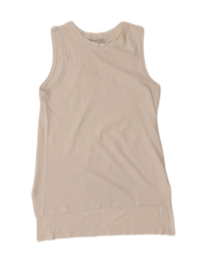 ZARA Womens Vest Top UK 10 Small White Vintage Zara and Second-Hand Zara from Messina Hembry 