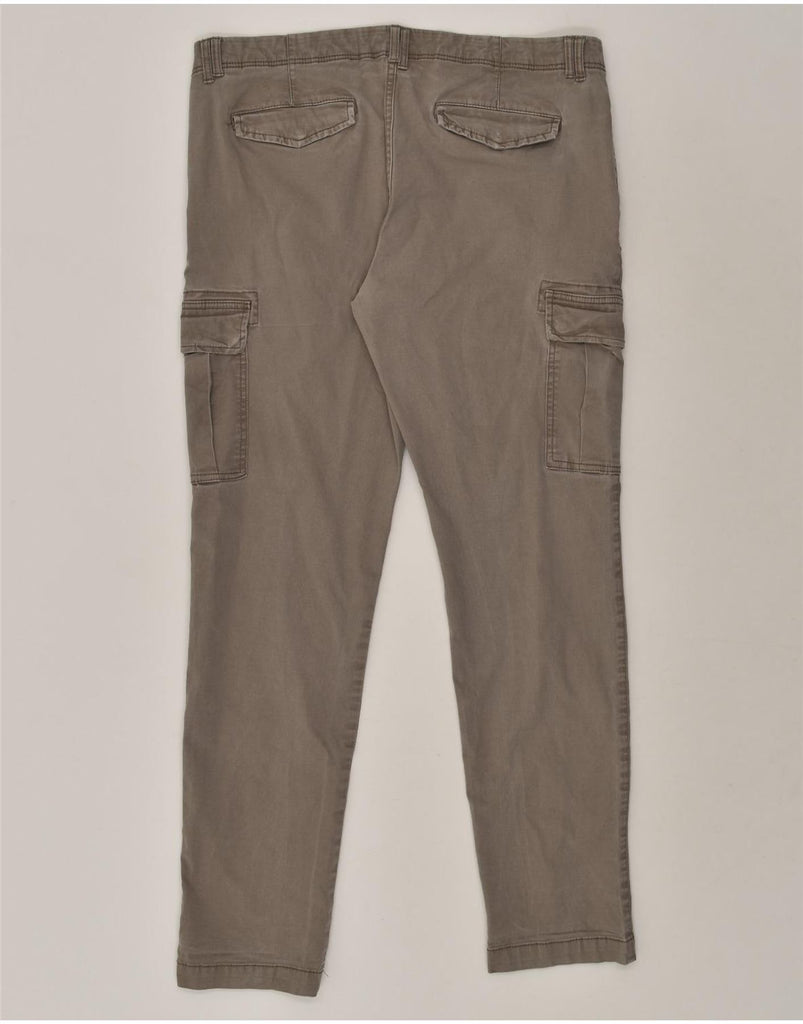 J. HART & BROS Mens Slim Cargo Trousers W36 L32 Grey Cotton | Vintage J. Hart & Bros | Thrift | Second-Hand J. Hart & Bros | Used Clothing | Messina Hembry 