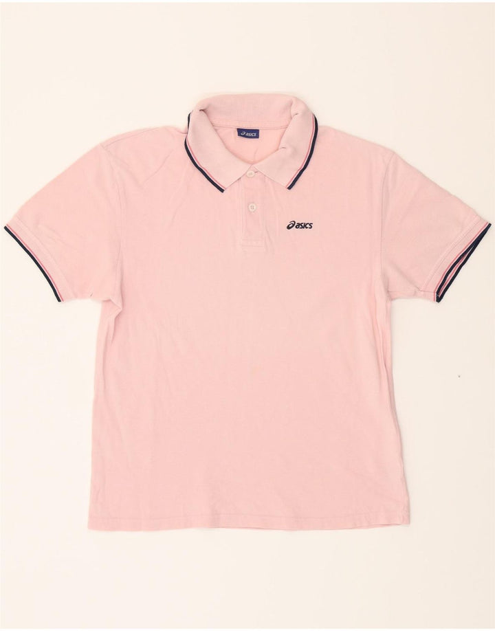 ASICS Womens Polo Shirt UK 14 Medium Pink Cotton Vintage Asics and Second-Hand Asics from Messina Hembry 