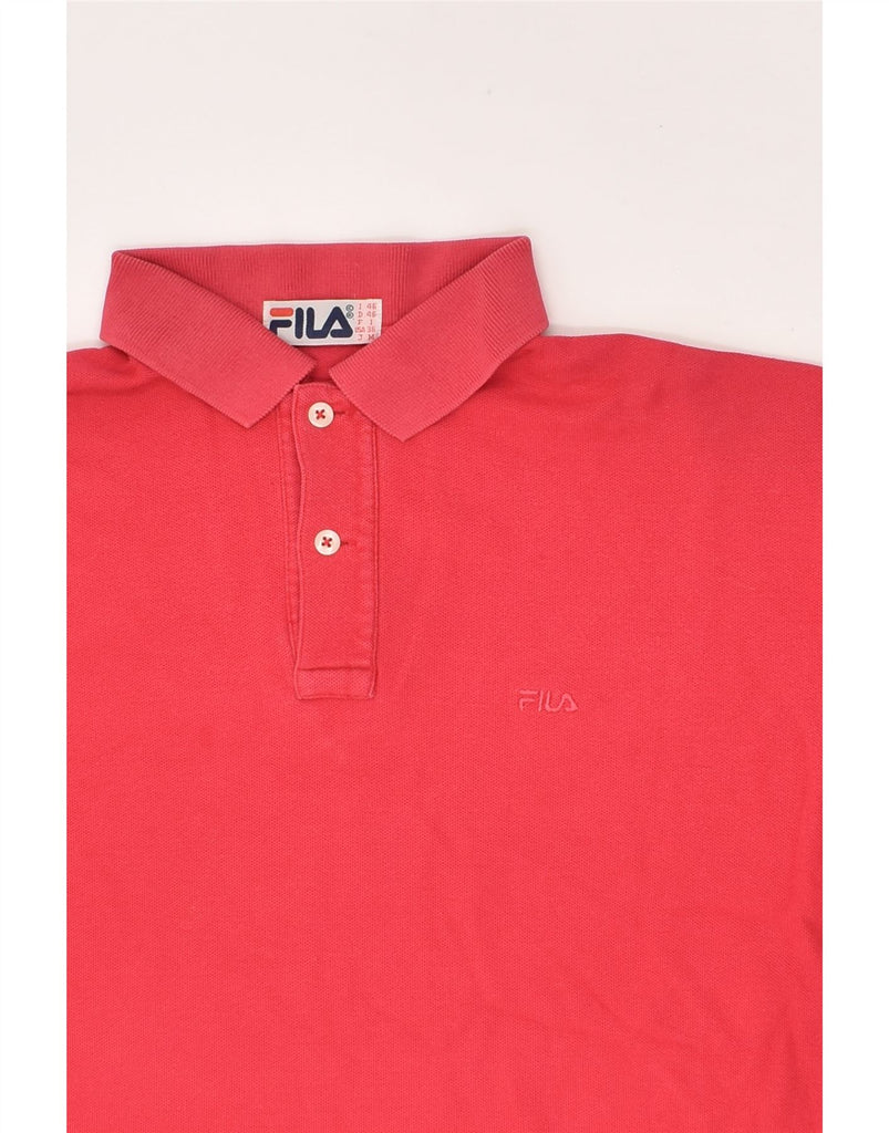 FILA Mens Polo Shirt IT 46 Small Pink Cotton | Vintage Fila | Thrift | Second-Hand Fila | Used Clothing | Messina Hembry 