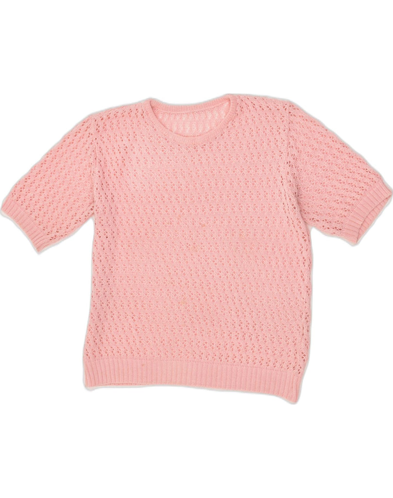 VINTAGE Womens Short Sleeve Crew Neck Jumper Sweater UK 18 XL Pink | Vintage Vintage | Thrift | Second-Hand Vintage | Used Clothing | Messina Hembry 