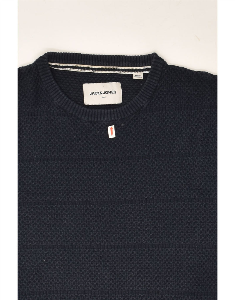 JACK & JONES Mens Core Crew Neck Jumper Sweater Large Navy Blue Cotton | Vintage Jack & Jones | Thrift | Second-Hand Jack & Jones | Used Clothing | Messina Hembry 