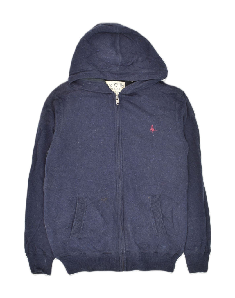 JACK WILLS Mens Zip Hoodie Sweater Medium Navy Blue Wool | Vintage Jack Wills | Thrift | Second-Hand Jack Wills | Used Clothing | Messina Hembry 