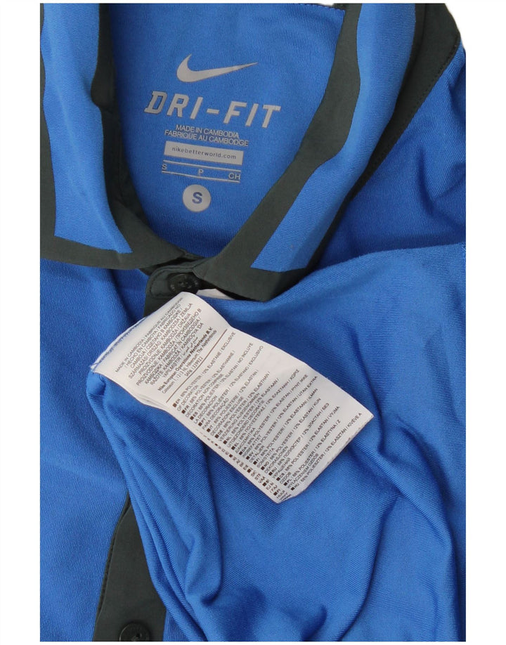 NIKE Mens Dri Fit Polo Shirt Small Blue Polyester