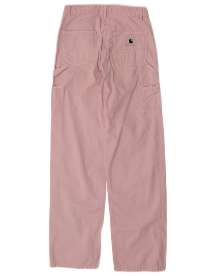 CARHARTT Womens Straight Cargo Trousers W25 L29 Pink Cotton