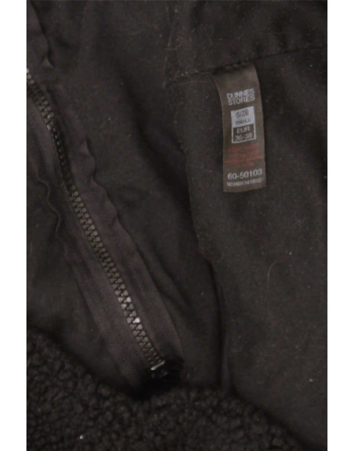 Dunnes Stores Womens Oversized Fleece Jacket UK 10 Small Black Polyester