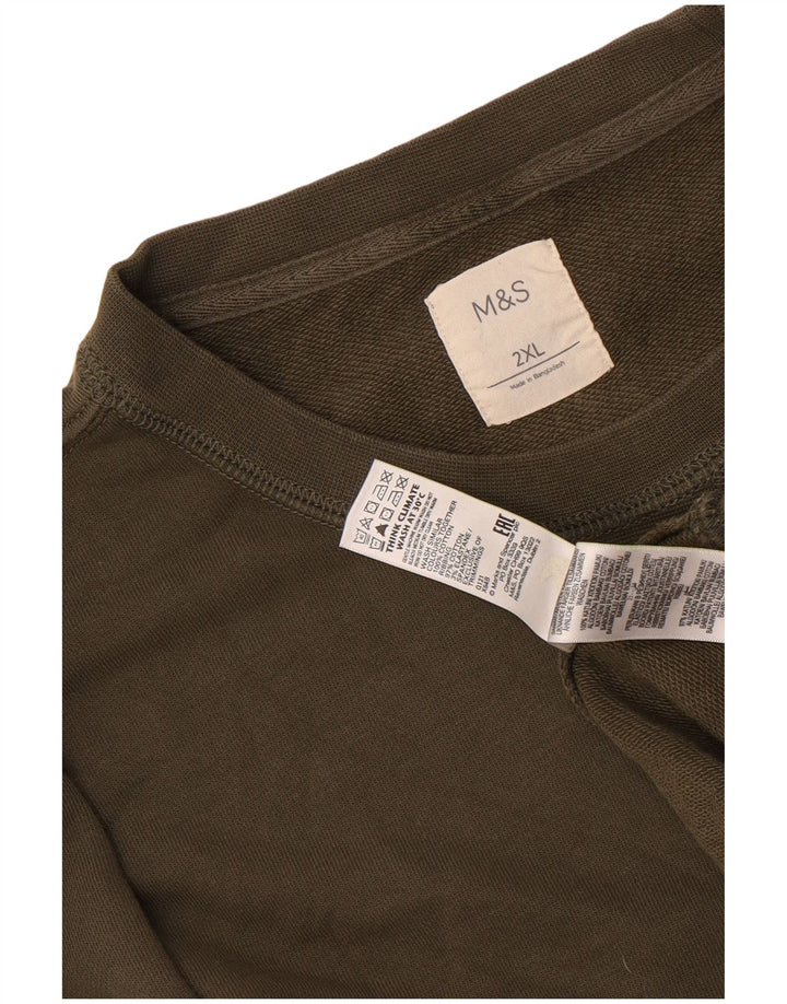 Marks & Spencer Mens Sweatshirt Jumper 2XL Khaki Cotton
