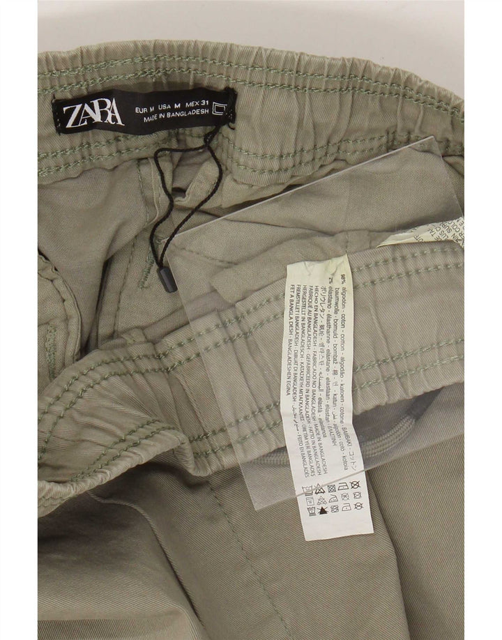 Zara Mens Chino Shorts Medium W31 Khaki Cotton