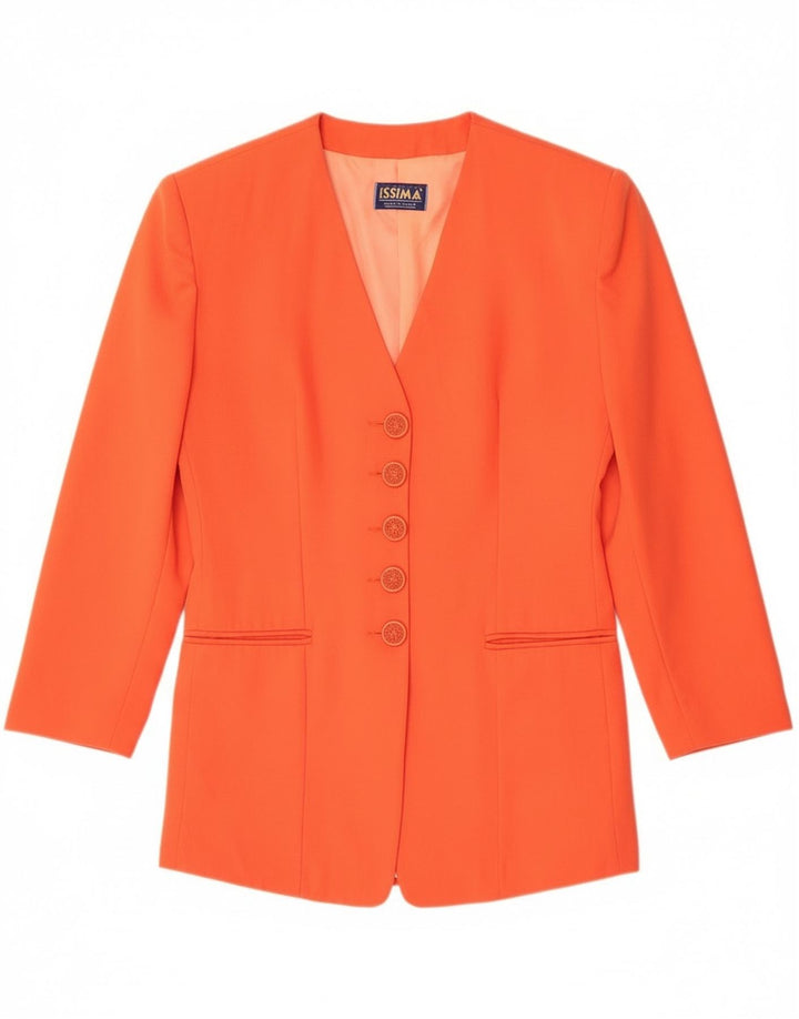 Issima Womens 5 Button Blazer Jacket UK 12 Medium Orange