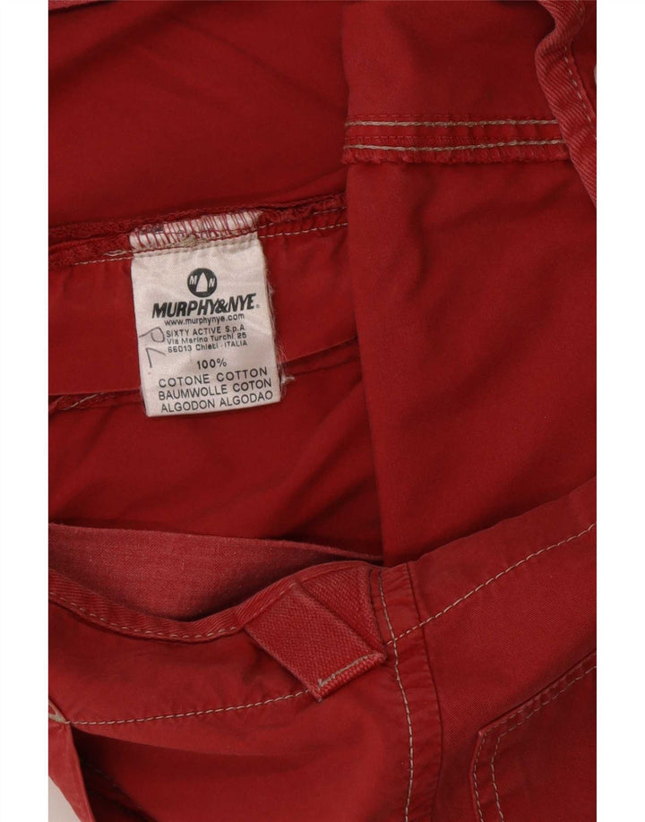 Murphy & Nye Mens Chino Shorts W36 Large Red Cotton