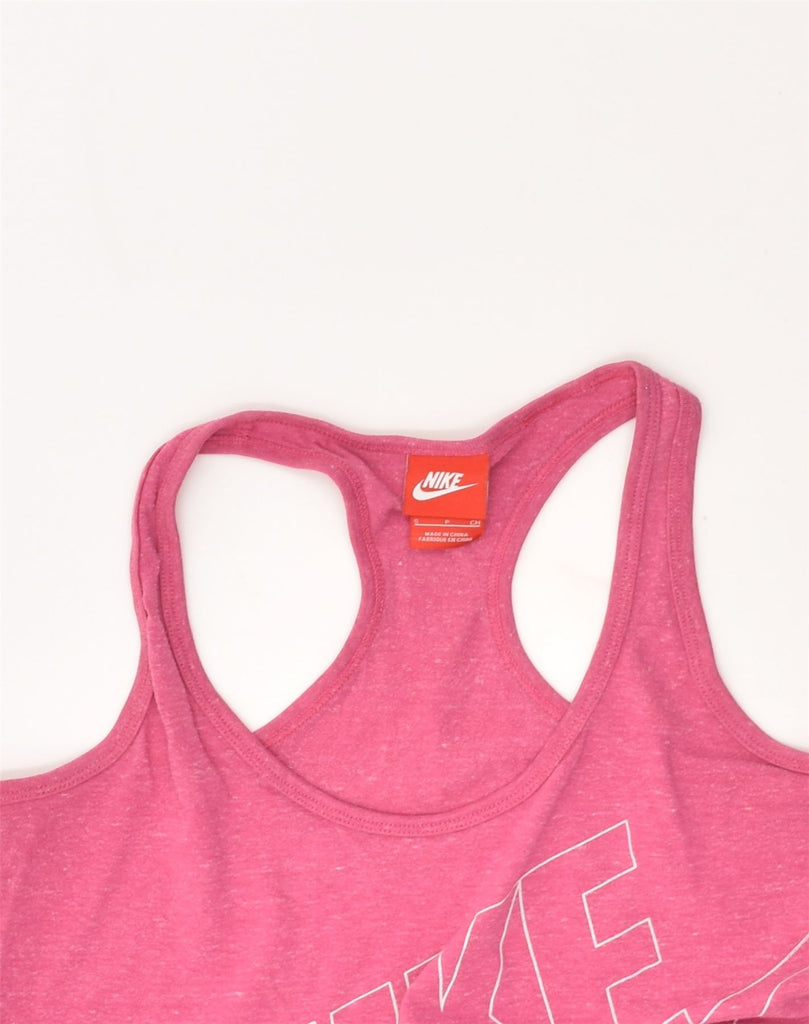 NIKE Womens Graphic Vest Top UK 8 Small Pink Cotton | Vintage Nike | Thrift | Second-Hand Nike | Used Clothing | Messina Hembry 