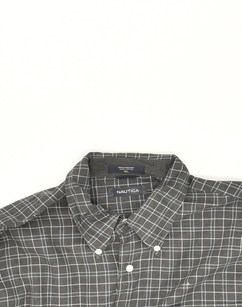 NAUTICA Mens Shirt XL Grey Check Cotton | Vintage Nautica | Thrift | Second-Hand Nautica | Used Clothing | Messina Hembry 