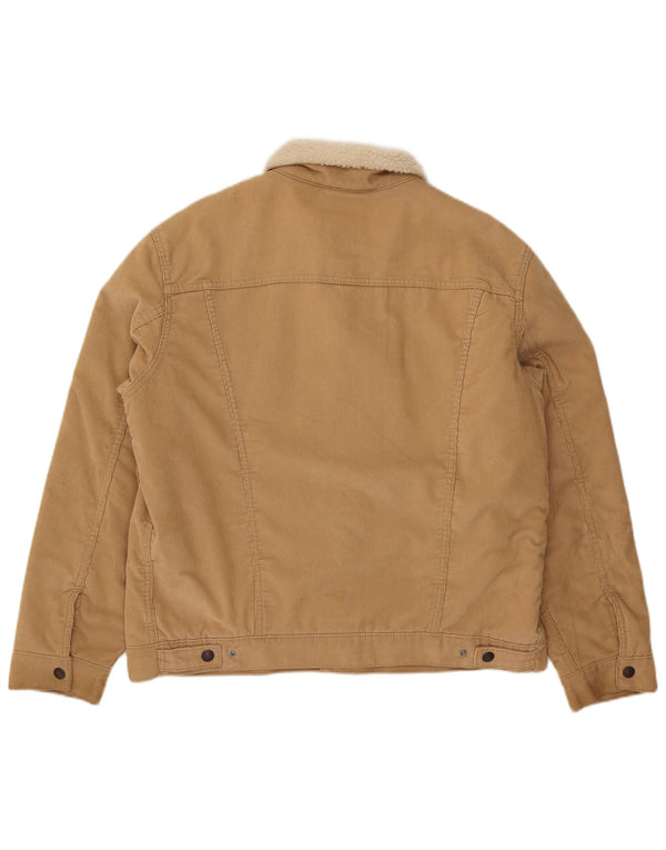 Levi's Mens Sherpa Corduroy Jacket UK 40 Large Beige Cotton