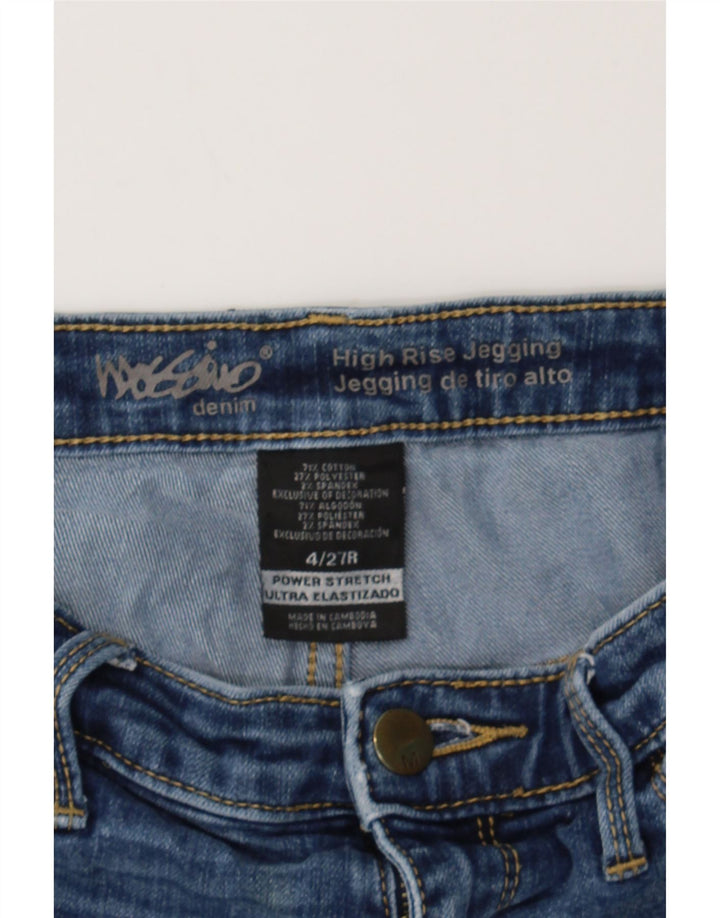 MOSSIMO Womens Distressed High Rise Jegging Jeans US 4 Small W27 L27 Blue Vintage Mossimo and Second-Hand Mossimo from Messina Hembry 