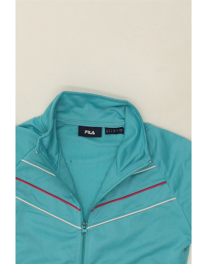 FILA Womens Tracksuit Top Jacket UK 10 Small Turquoise Polyester Vintage Fila and Second-Hand Fila from Messina Hembry 