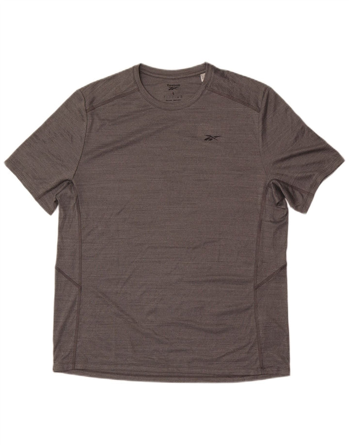 Reebok Mens T-Shirt Top Large Grey Polyester