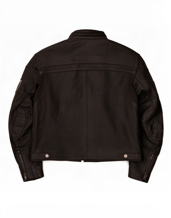 Dainese Mens Motorstyle Leather Racer Jacket UK 42 XL Black