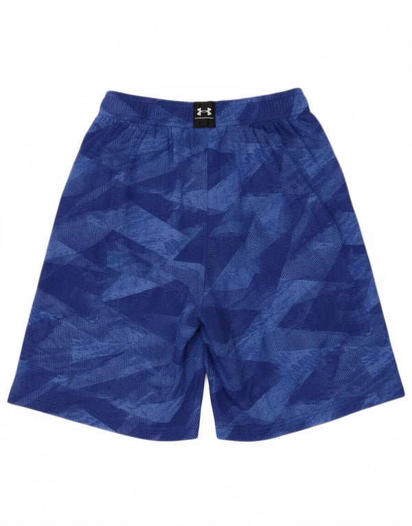 Under Armour Boys Sport Shorts 9-10 Years Medium Blue Geometric