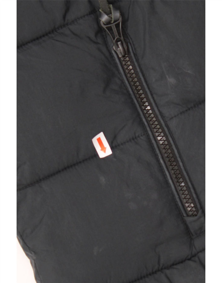 SUPERDRY Womens Hooded Padded Coat UK 14 Large Black Nylon