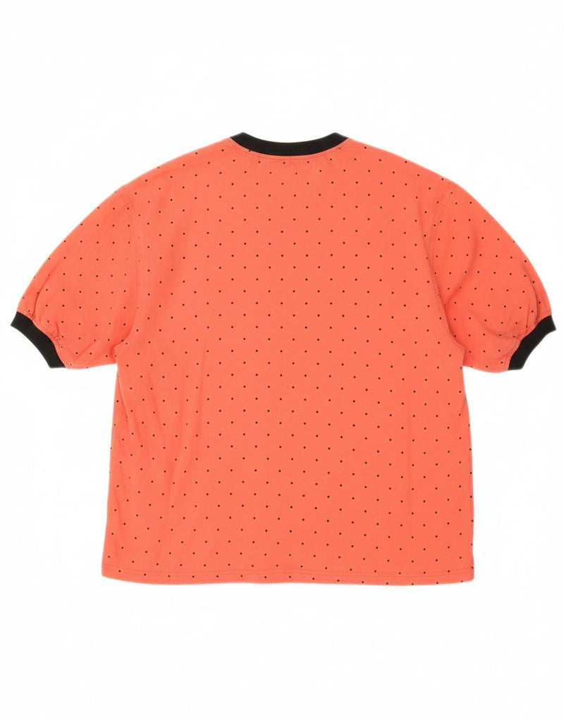 VINTAGE Womens Blouse Top UK 16 Large Orange Spotted Cotton Vintage Vintage and Second-Hand Vintage from Messina Hembry 