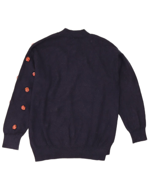 Zara Girls Turtle Neck Jumper Sweater 13-14 Years Navy Blue