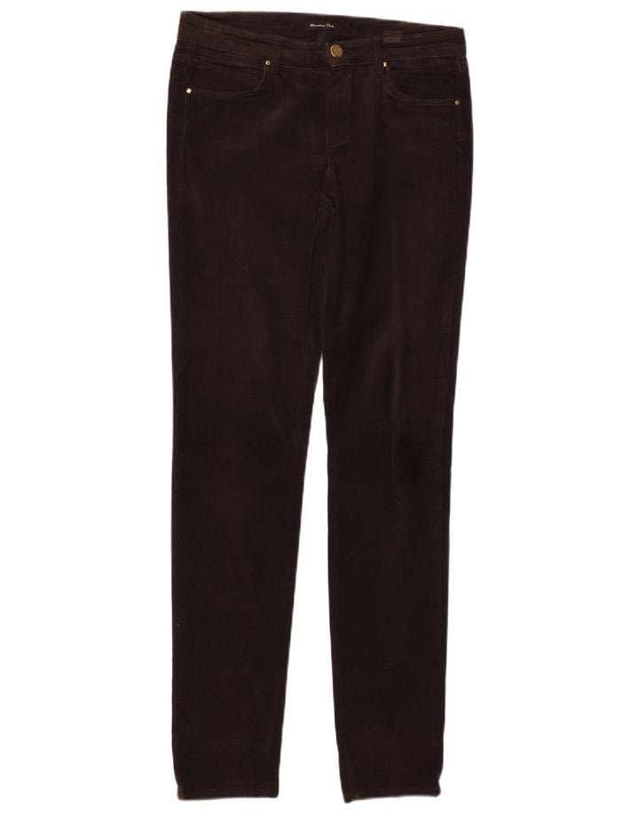MASSIMO DUTTI Womens Velvet Casual Trousers EU 34 2XS W24 L30 Brown