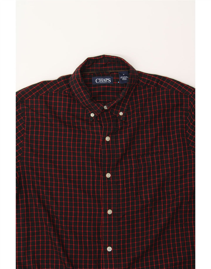 CHAPS Mens Flannel Shirt Medium Black Check Cotton Vintage Chaps and Second-Hand Chaps from Messina Hembry 