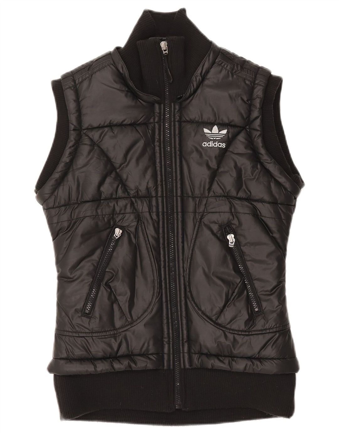 ADIDAS Womens Padded Gilet IT 42 Medium Black Polyester