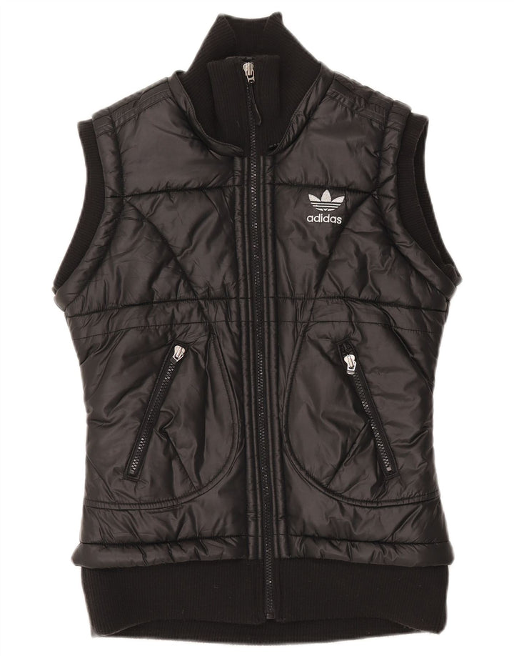 ADIDAS Womens Padded Gilet IT 42 Medium Black Polyester