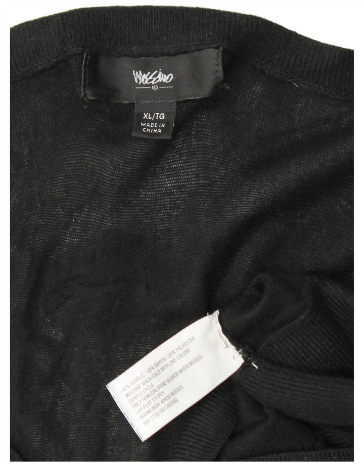 MOSSIMO Womens Long Sleeve Batwing Jumper Dress UK 18 XL Black Acrylic