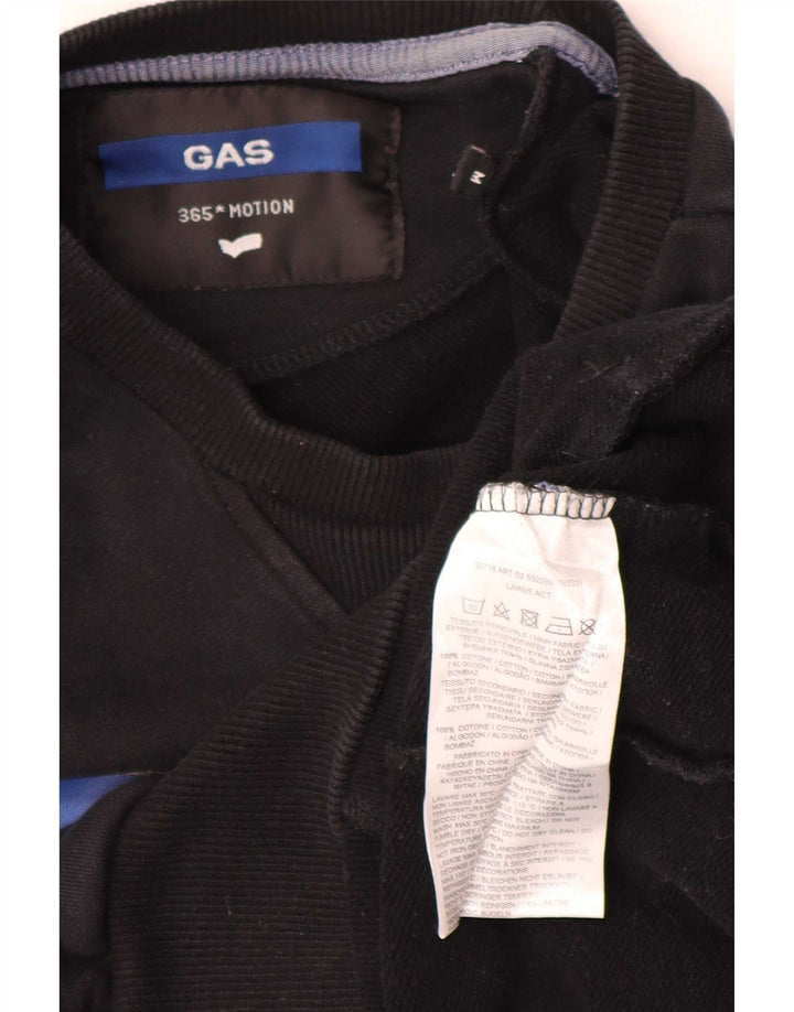 Gas Mens Graphic Sweatshirt Jumper Medium Black Cotton