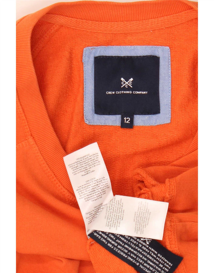 Crew Clothing Womens Sweatshirt Jumper UK 12 Medium Orange Cotton