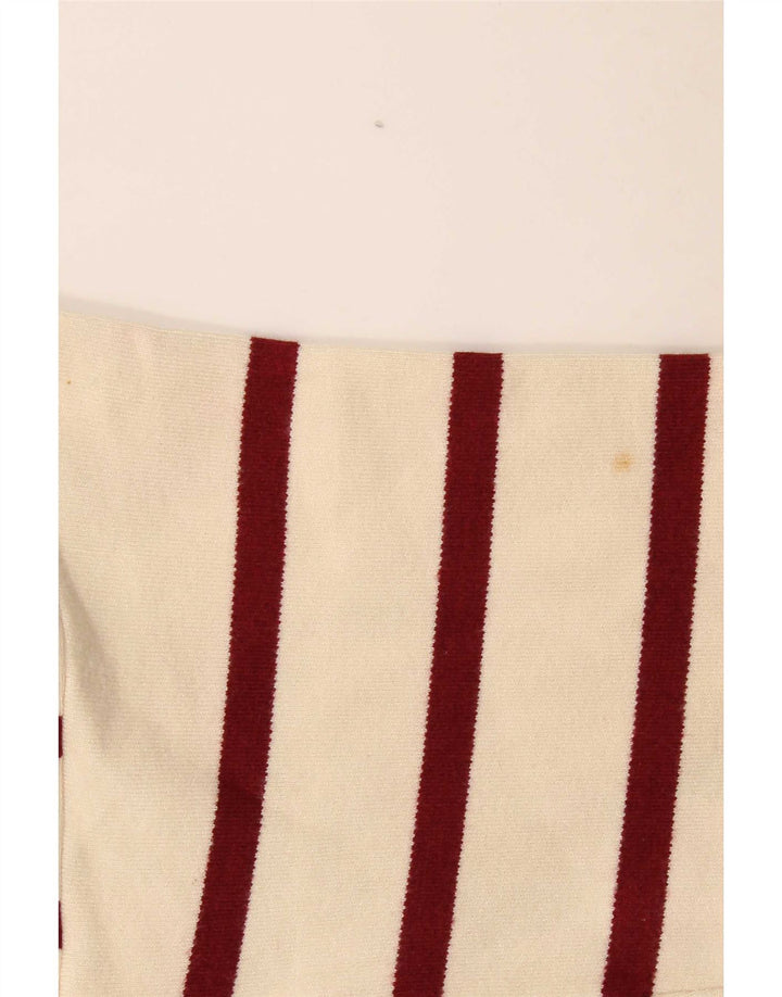 Zara Womens Long Sleeve Oversized Polo Shirt UK 14 Medium Off White Striped