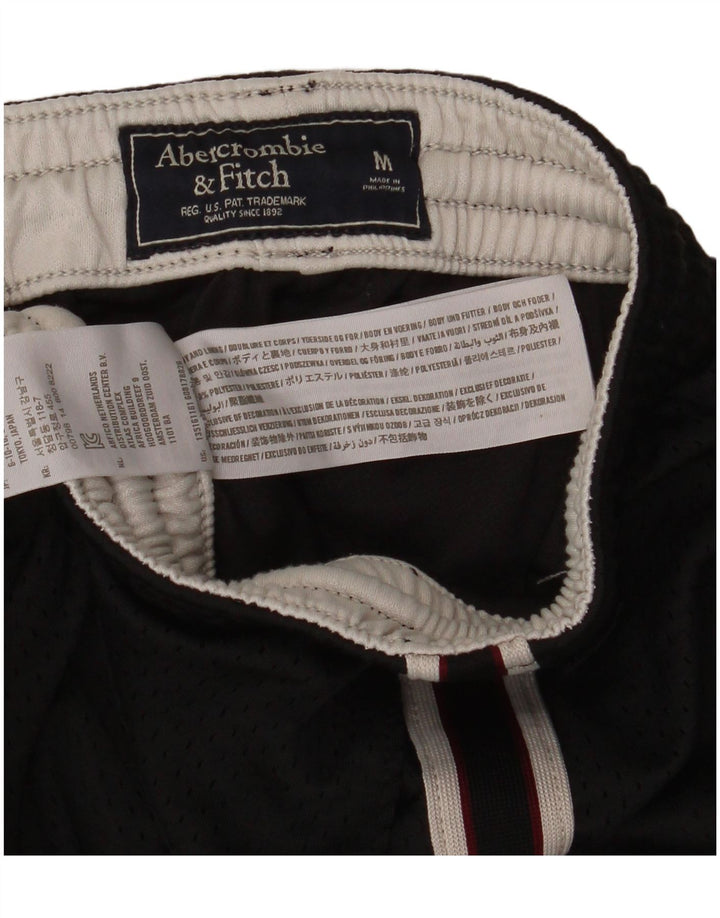 Abercrombie & Fitch Mens Graphic Sport Shorts Medium  Black Polyester