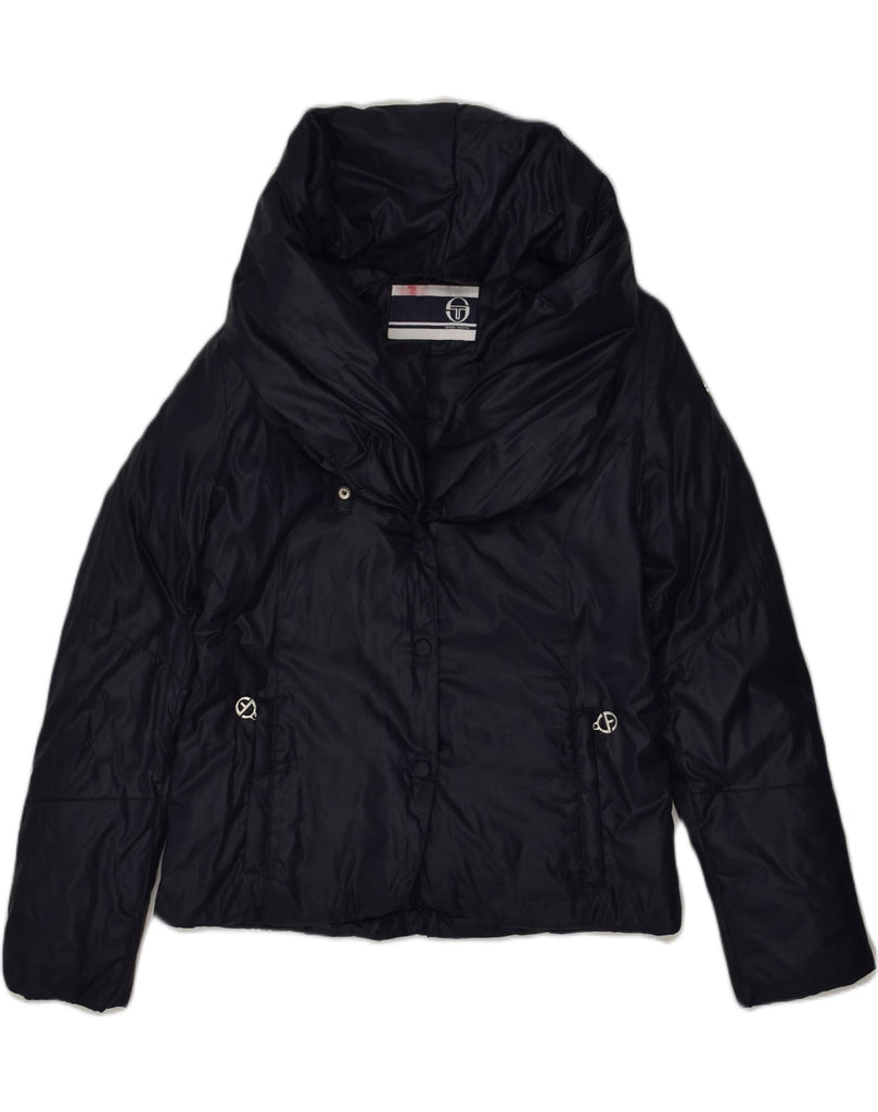 SERGIO TACCHINI Womens Padded Jacket US 10 Large Navy Blue Nylon | Vintage Sergio Tacchini | Thrift | Second-Hand Sergio Tacchini | Used Clothing | Messina Hembry 