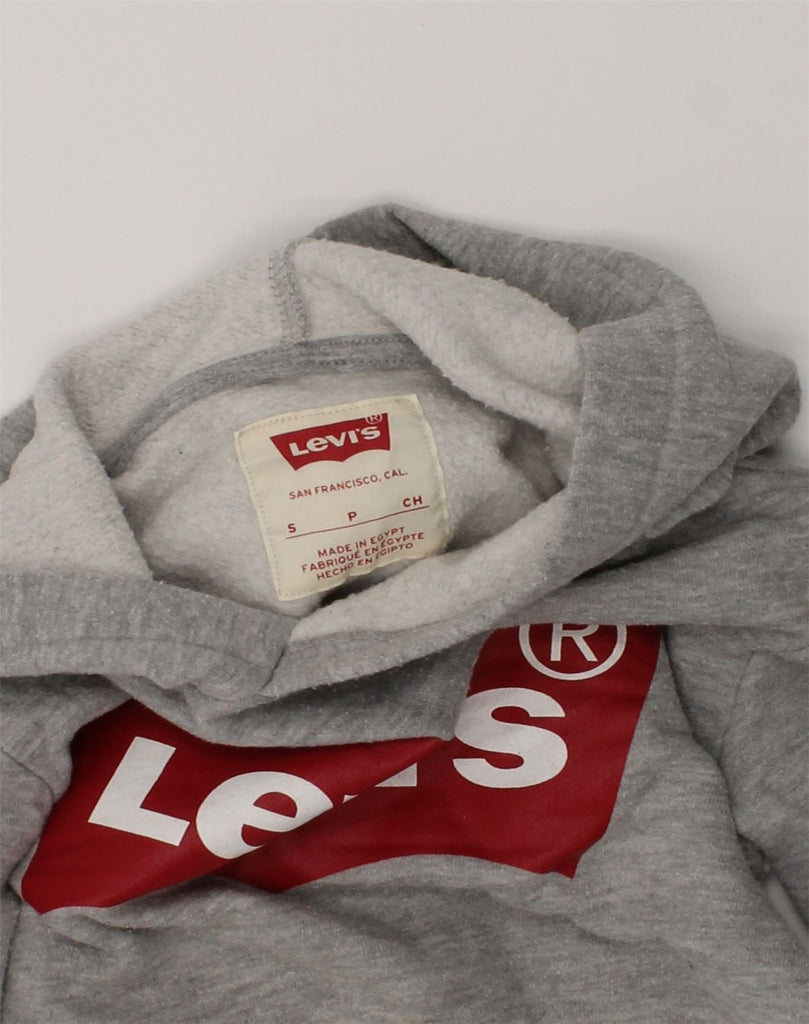 LEVI'S Boys Graphic Hoodie Jumper 9-10 Years Small Grey Cotton | Vintage Levi's | Thrift | Second-Hand Levi's | Used Clothing | Messina Hembry 